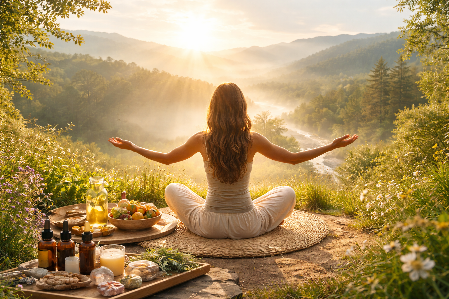 Morgendämmerung mit Yoga